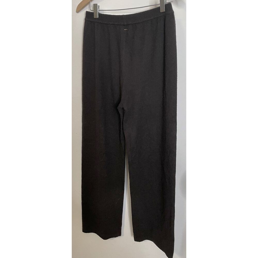 Vintage Brown Cashmere Pants Womens M Elastic Waist Straight Legs